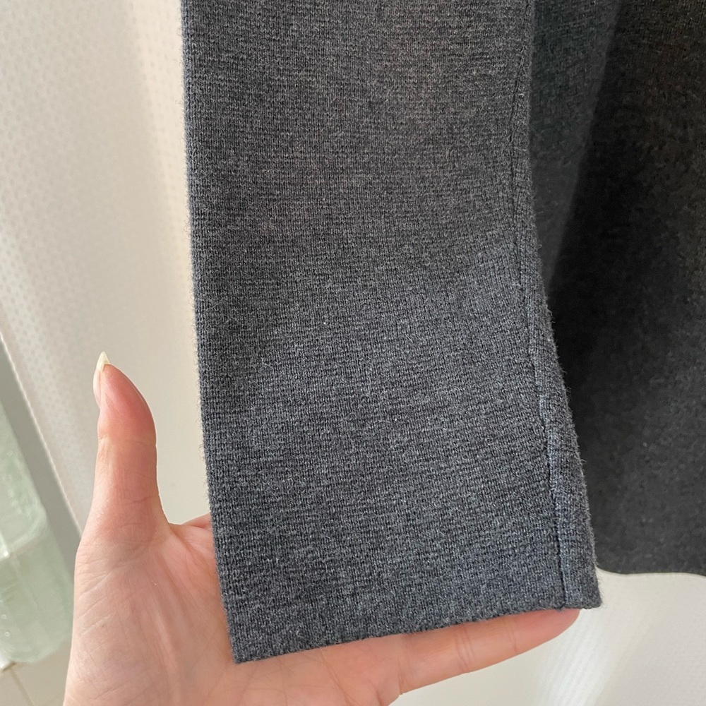 J. Crew charcoal Grey collarless sweater-blazer - Picture 13 of 13